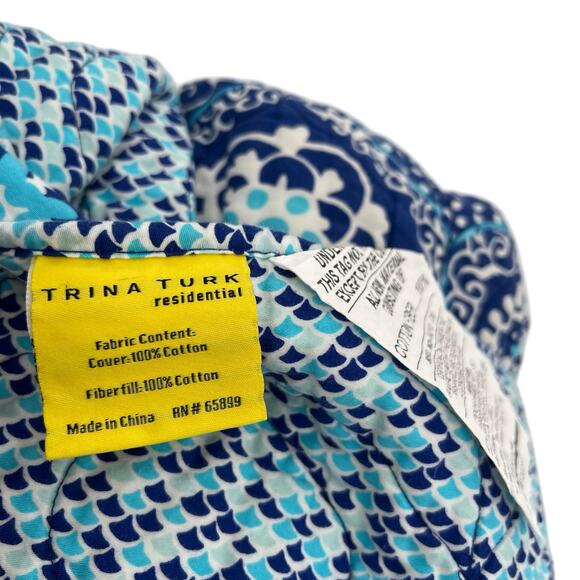 Trina Turk reversible floral geo print queen full quilt - Picture 8 of 9